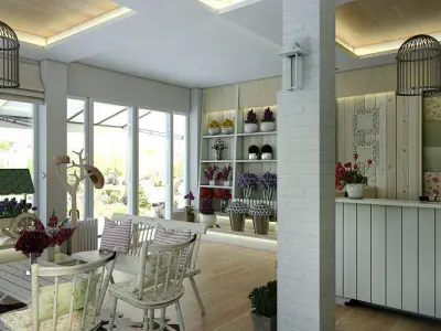 Florist floor plan of studio apartment 3D model