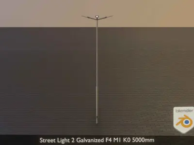 Street Light 2 Galvanized F4 M1 K0 5000mm Low-poly 3D model