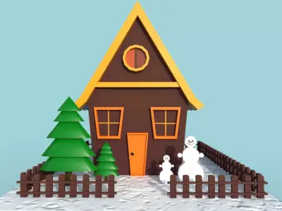 House Cartoon Low-poly 3D model buy