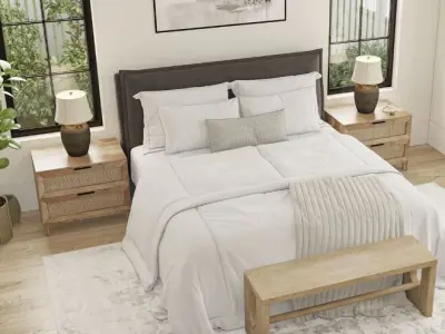 minimalistic modern bedroom 3D model