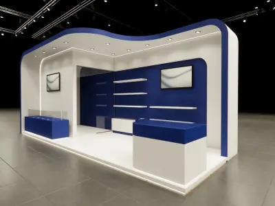 Exhibition booth design 3D model  3m x 8m 3D model