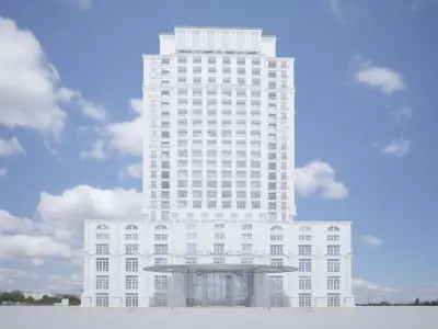 Neo Classic Hotel Building 3D model