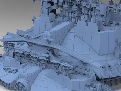 Jupiter Spaceship Towers Kit bash 2  3D model