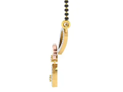 light weight yellow gold  diamond pendent -EZ T-28 3D print model
