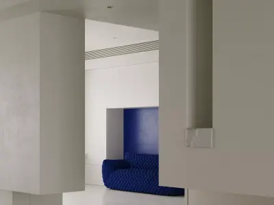 Modern minimalist living room scene 3D model