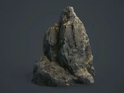 Rock Boulder 2 PBR Low-poly 3D model