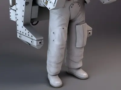 NASA Astronaut with MMU backpack rigged for Maya 3D model