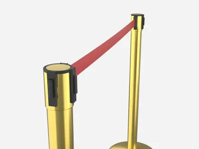 Stanchion Retractable Belt Barriers 3D model