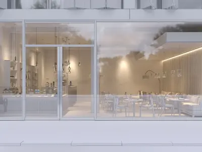 Interior Scene 02 - Cafe 3D model