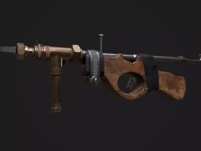 Stylized Garbage Gun for game Low-poly 3D model