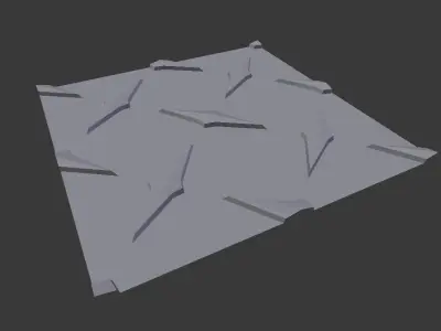 Crosshatch Tile Floor Low-poly 3D model