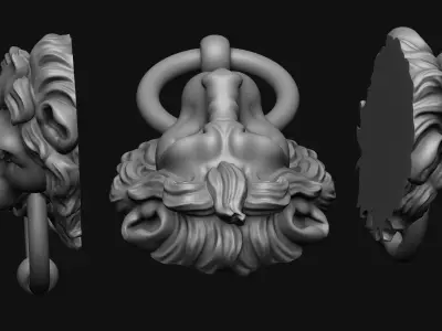 Lion Door Knocker 3d print model 3D print model
