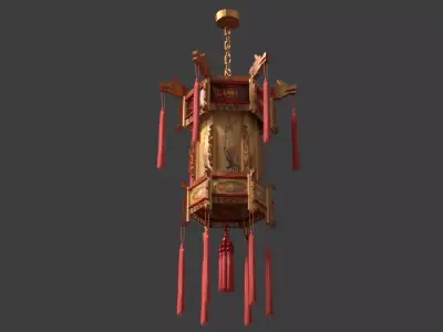 Chinese Palace Lantern Low-poly 3D model