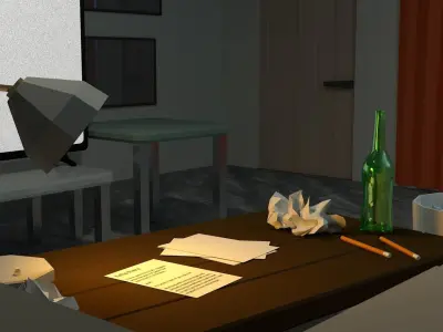 Dudes Messy Living Room 3D model