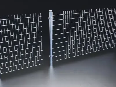 Metal Fence Panel Low-poly 3D model