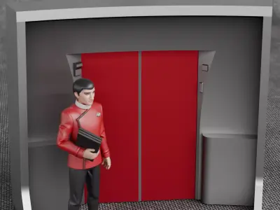 Left Turbolift Door - USS Enterprise NCC-1701-A Main Bridge 3D print model