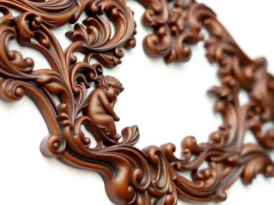 Baroque Cherub Ornament model pack Low-poly 3D model