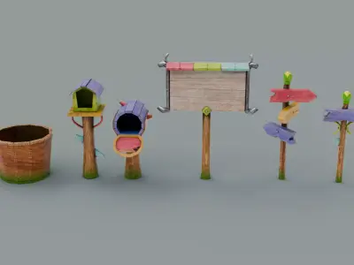 Fence Low-poly 3D model