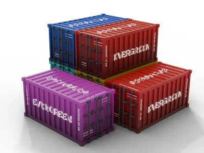 Container Stylized - LowPoly Low-poly 3D model