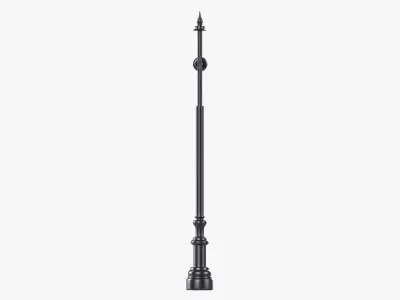 Forged column with hanging sign 05 3D model