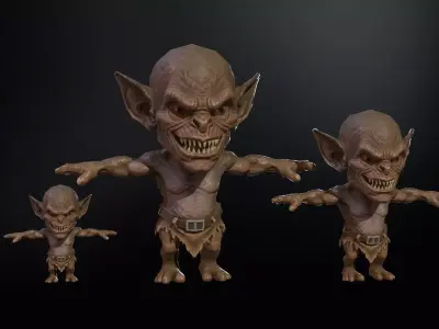 MiniMonster4Pack1 Low-poly 3D model