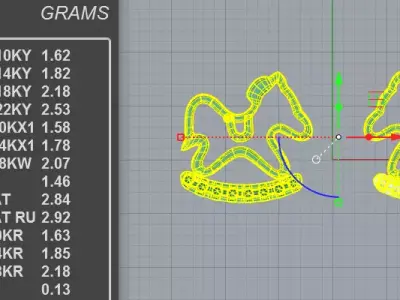 Sparkling Rocking Horse Stud Earrings  3D print model