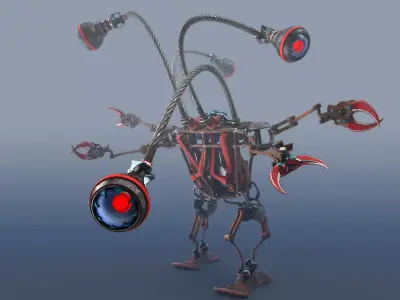 Robot with four eyes 3D model