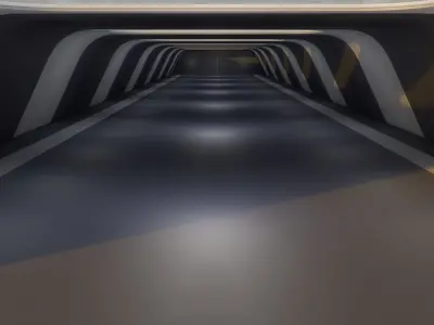 Sci Fi Tunnel Low-poly 3D model 7