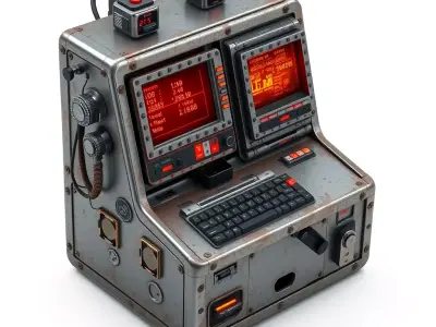 SciFi Industrial Control Panel Low-poly 3D model