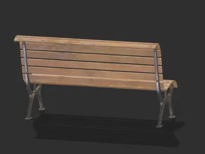 Bench 08 Low Poly PBR Realistic Low-poly 3D model