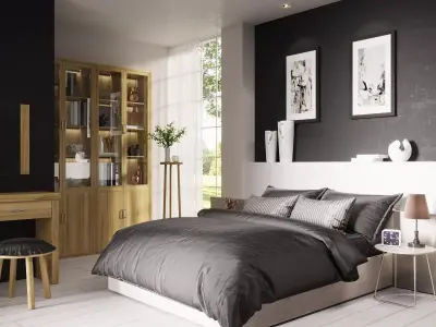 Bedroom Completely finished 3d scene 3D model