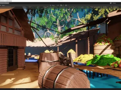 anime market project made with blender 3D model