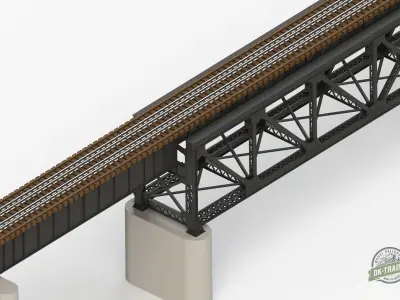 US Train Bridge - H0 scale 3D print model