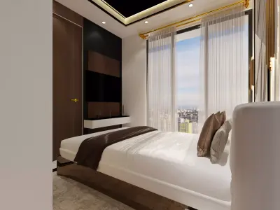 1BHK interior  With furniture  3D model