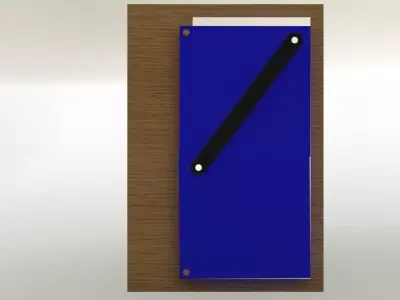 Toggle two door mechanism Low-poly 3D model