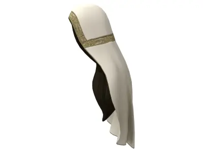 Palace Heritage Veil with Hair Low-poly 3D model