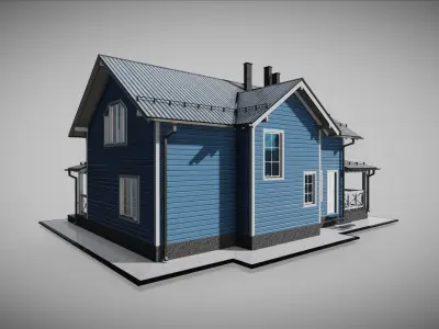 P0015 Residential House Cottage 3D model