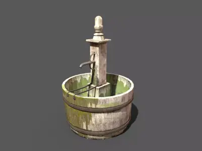 Wooden Fountain 3D model