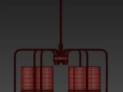 Holden 6 Light Aged Brass Chandelier 3D model