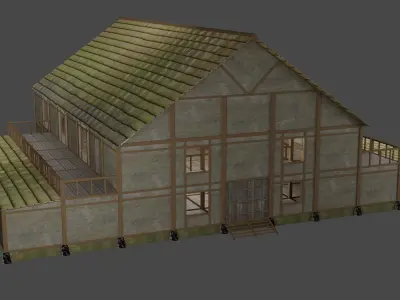 Enterable Medieval Village Building Pack Low-poly 3D model