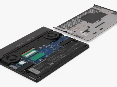  Dell Gaming Laptop Chassis with Open Internal Components Black 