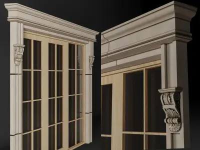 Entrance External Classic Door 3D model 3D model