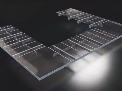 Modular Metal Structure Floor Plate Set Low-poly 3D model