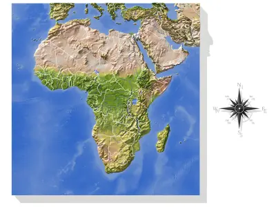 Africa High resolution 3D relief maps 3D model