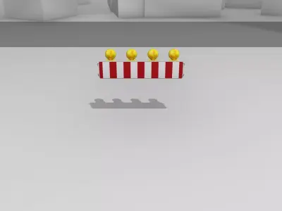 Construction Barrier 4 with warning lights 600-33 250x1200mm Low-poly 3D model