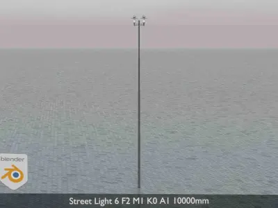 Street Light 6 F2 M1 K0 A1 10000mm  Low-poly 3D model