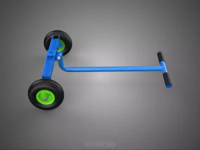 STEERING HANDLE LEVER RANGE CONTROL AXLE WHEEL TIRE CART TROLLEY 3D model