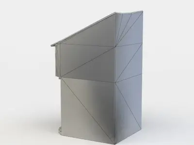 House stone with wooden door Low-poly 3D model