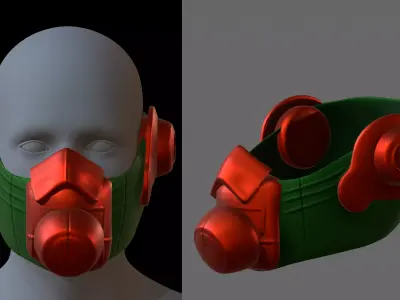 Gas mask helmet 3d model scifi Low-poly  Low-poly 3D model 230