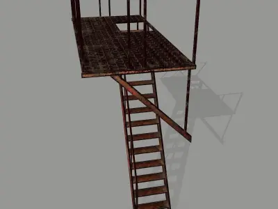 Fire Escape Low-poly 3D model
